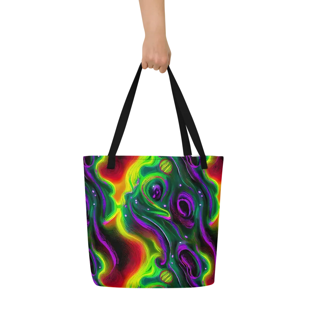 Ultraviolet Lava on Large Tote Bag W/ Pocket — Front