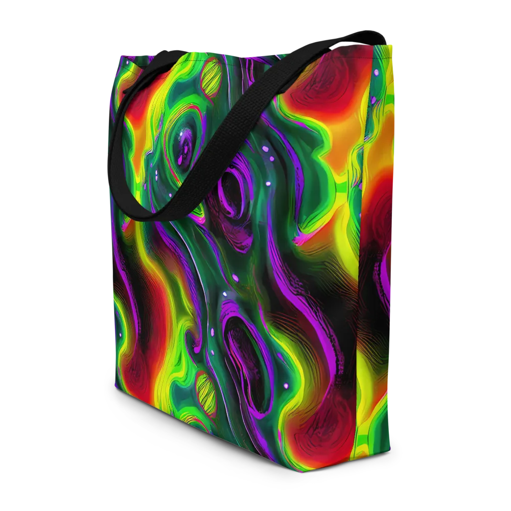 Ultraviolet Lava on Large Tote Bag W/ Pocket — Front