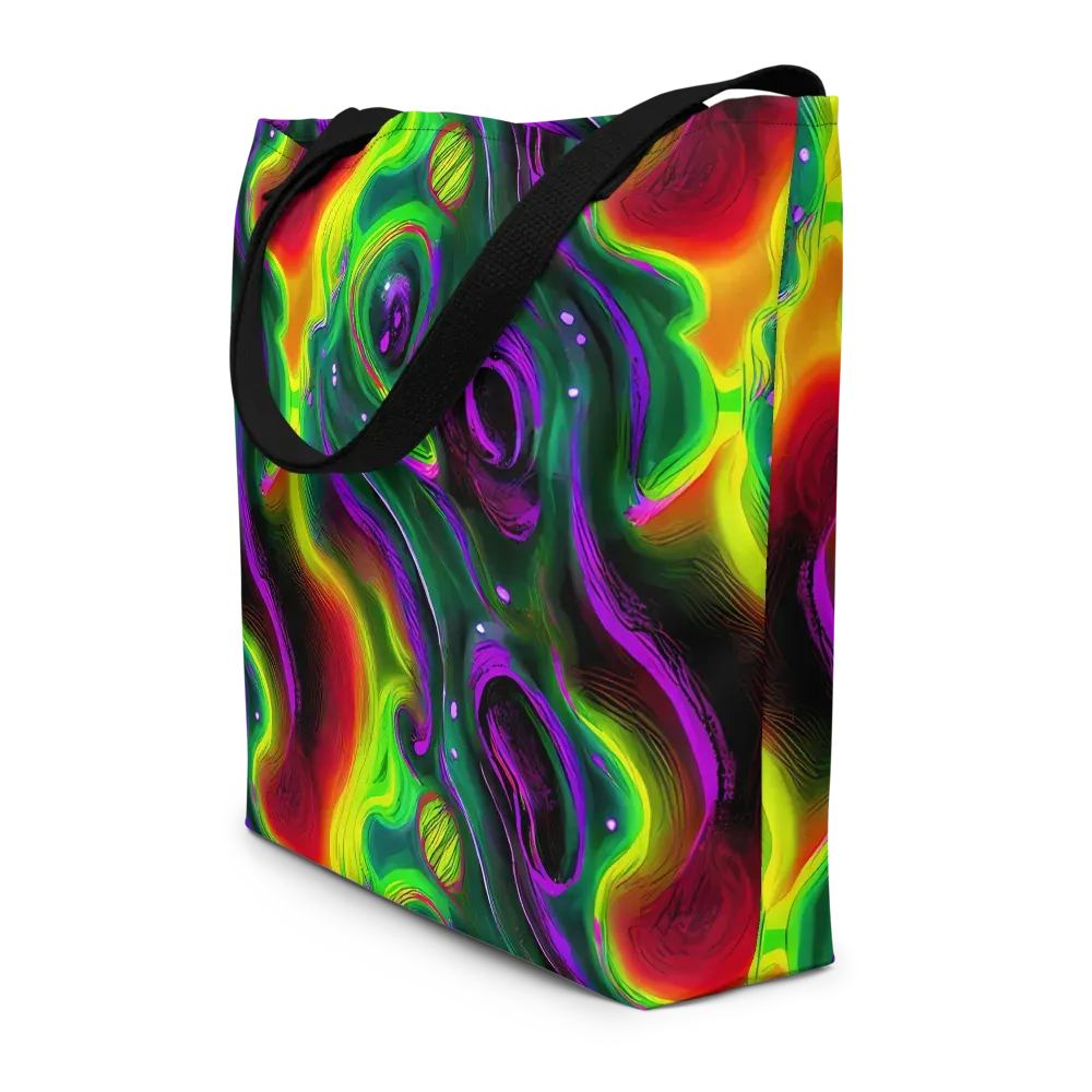 Ultraviolet Lava on Large Tote Bag W/ Pocket — Front