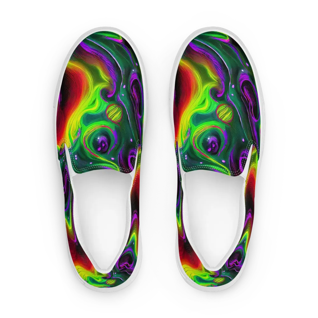 Ultraviolet Lava on Women's Slip-On Canvas Shoes — Front