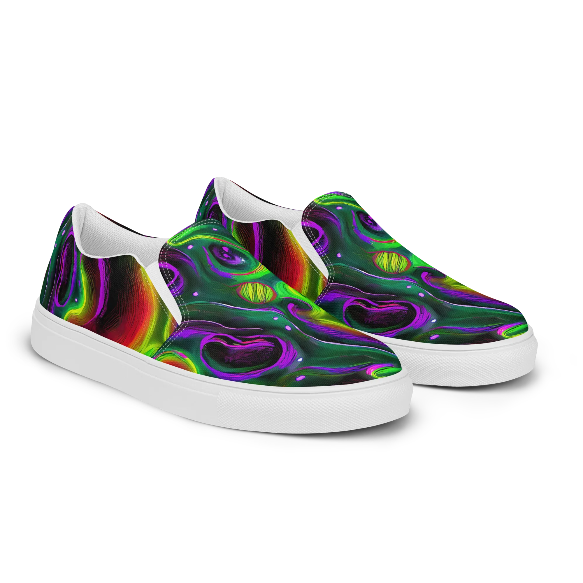 Ultraviolet Lava on Women's Slip-On Canvas Shoes — Right Front
