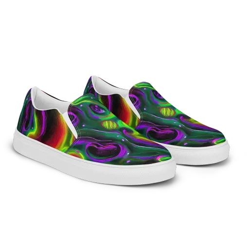 Ultraviolet Lava on a Women's Slip-On Canvas Shoes