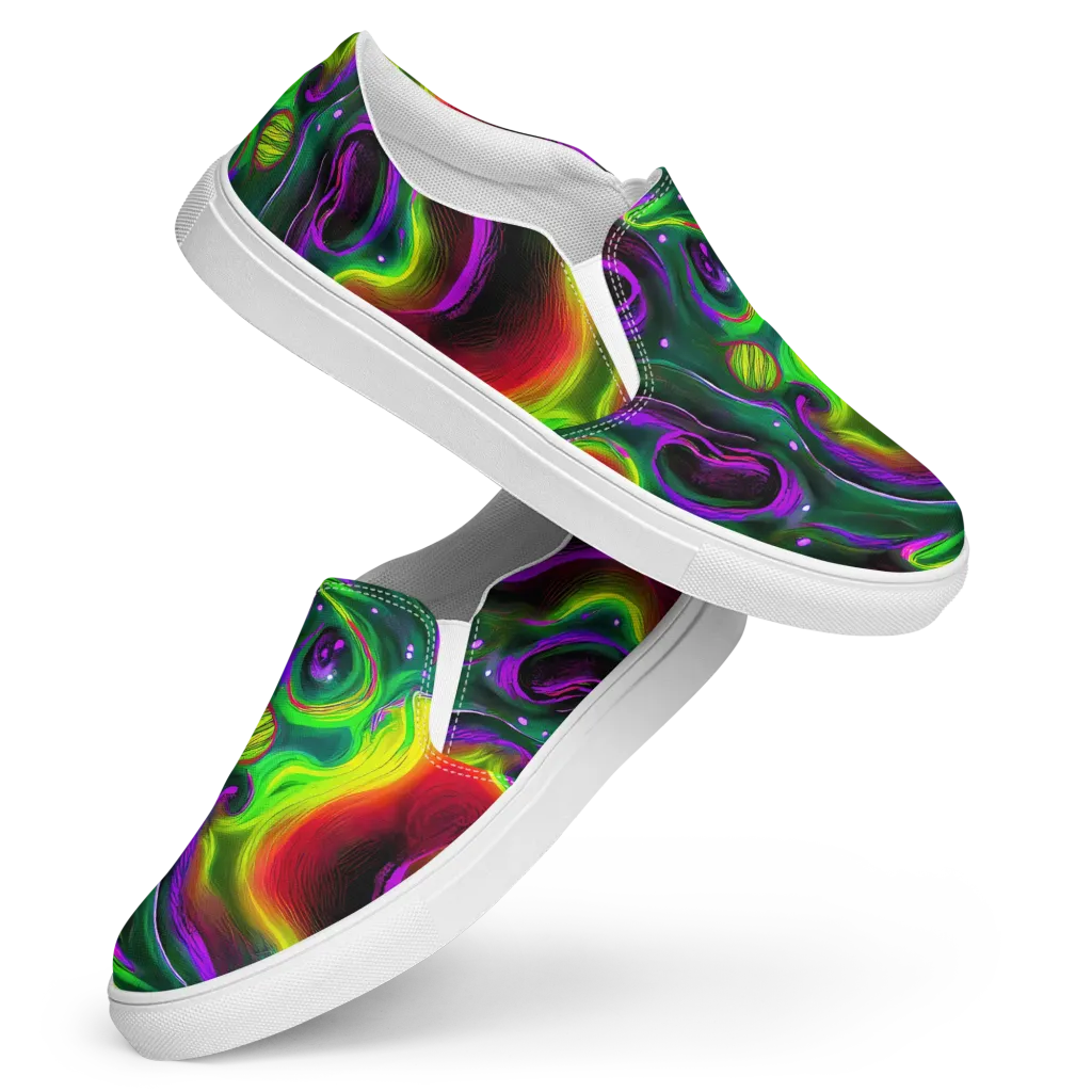 Ultraviolet Lava on Women's Slip-On Canvas Shoes — Front