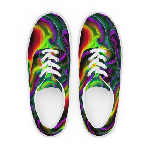 Ultraviolet Lava on a Men's Lace-Up Canvas Shoes