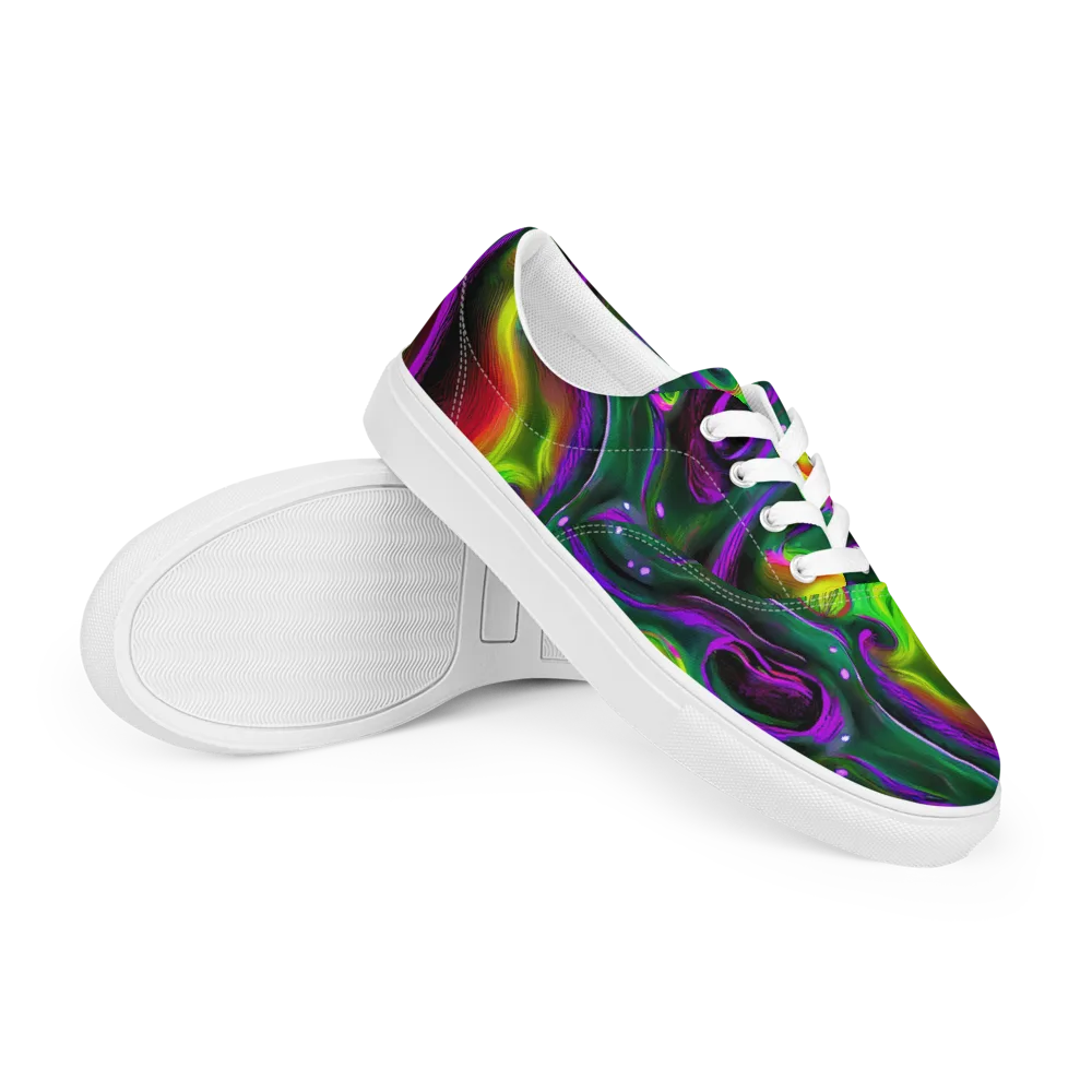 Ultraviolet Lava on Men's Lace-Up Canvas Shoes — Right Front