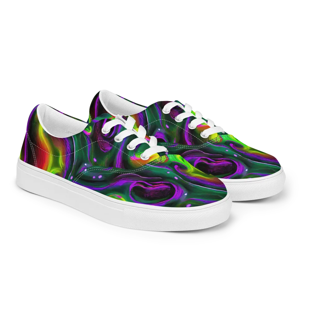 Ultraviolet Lava on Men's Lace-Up Canvas Shoes — Right Front