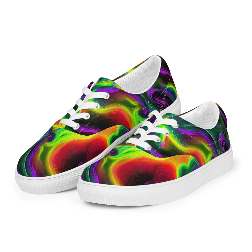 Ultraviolet Lava on Men's Lace-Up Canvas Shoes — Left Front