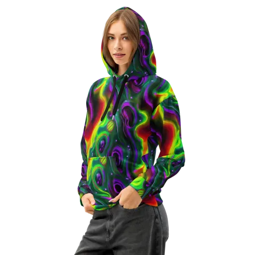 Ultraviolet Lava on a Cotton Hoodie