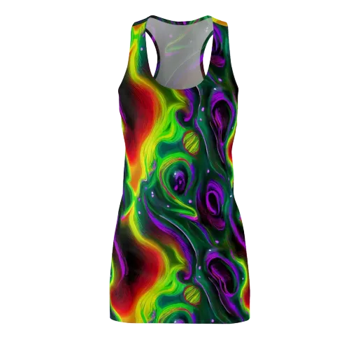 Ultraviolet Lava on a Racerback Dress