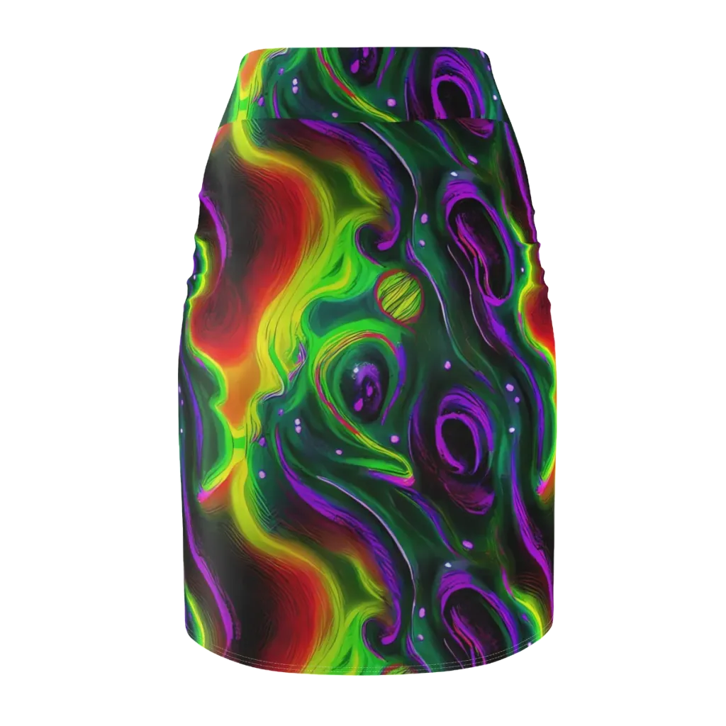 Ultraviolet Lava on Pencil Skirt — Back