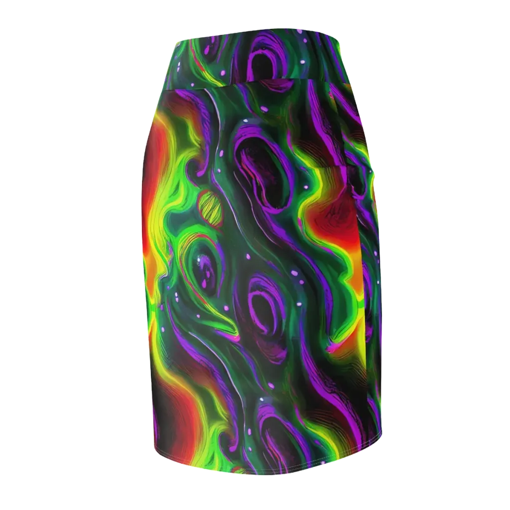 Ultraviolet Lava on Pencil Skirt — Back Side