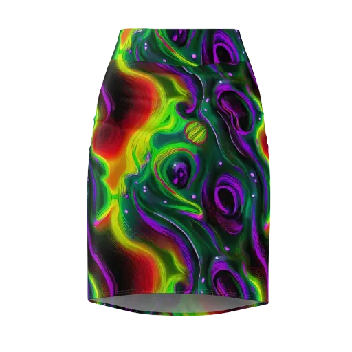 Ultraviolet Lava on a Pencil Skirt