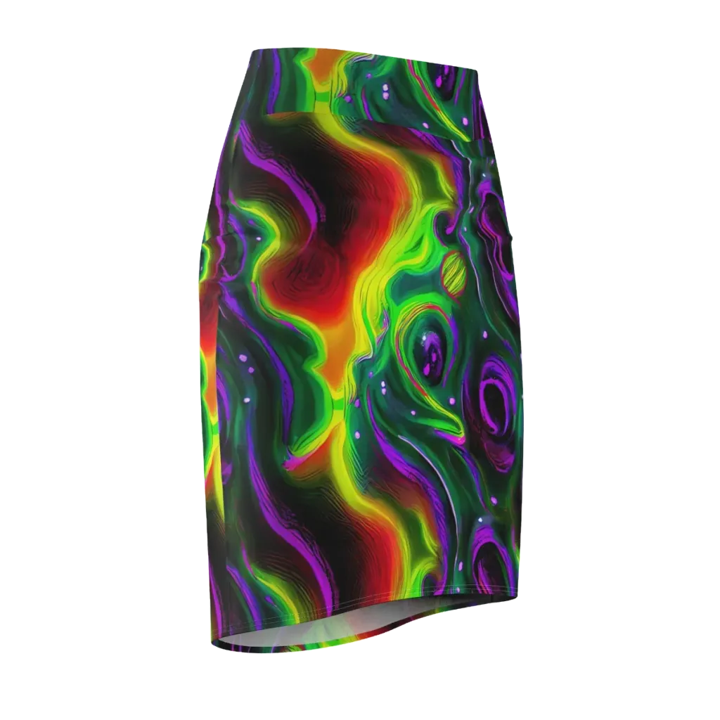 Ultraviolet Lava on Pencil Skirt — Front Side
