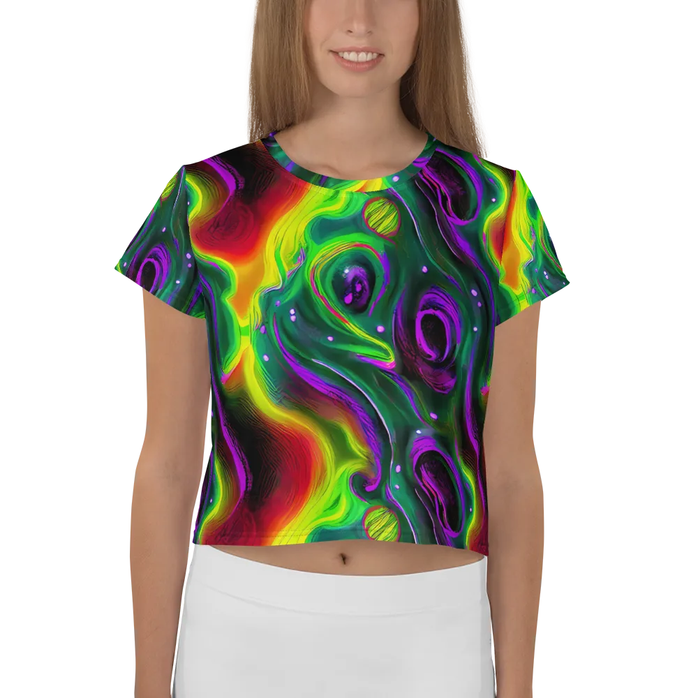 Ultraviolet Lava on Crop Tee — Front