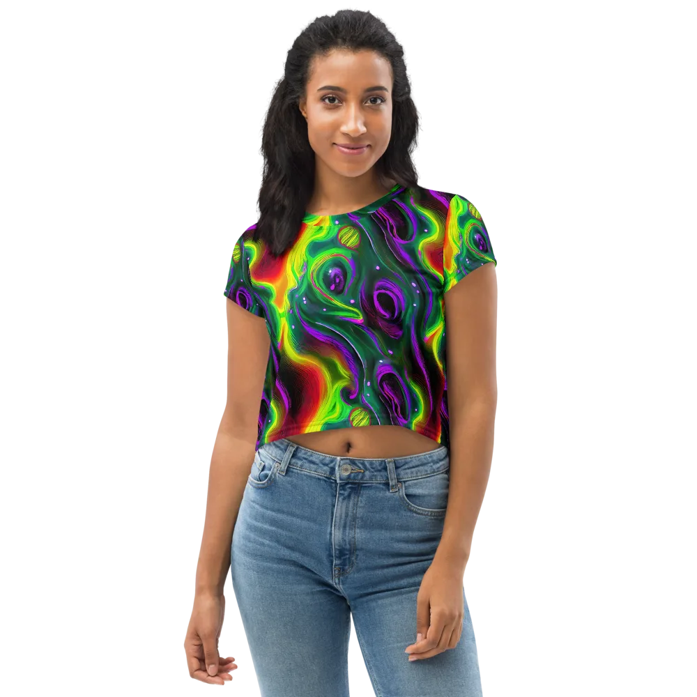 Ultraviolet Lava on Crop Tee — Front