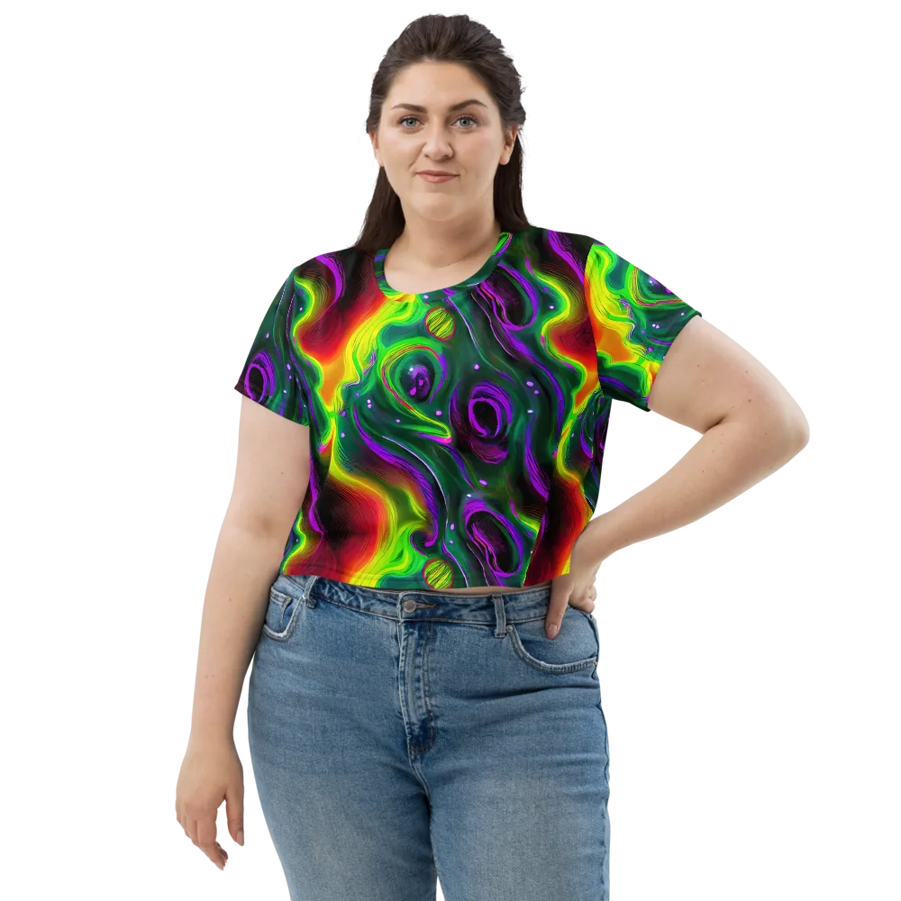 Ultraviolet Lava on Crop Tee — Front