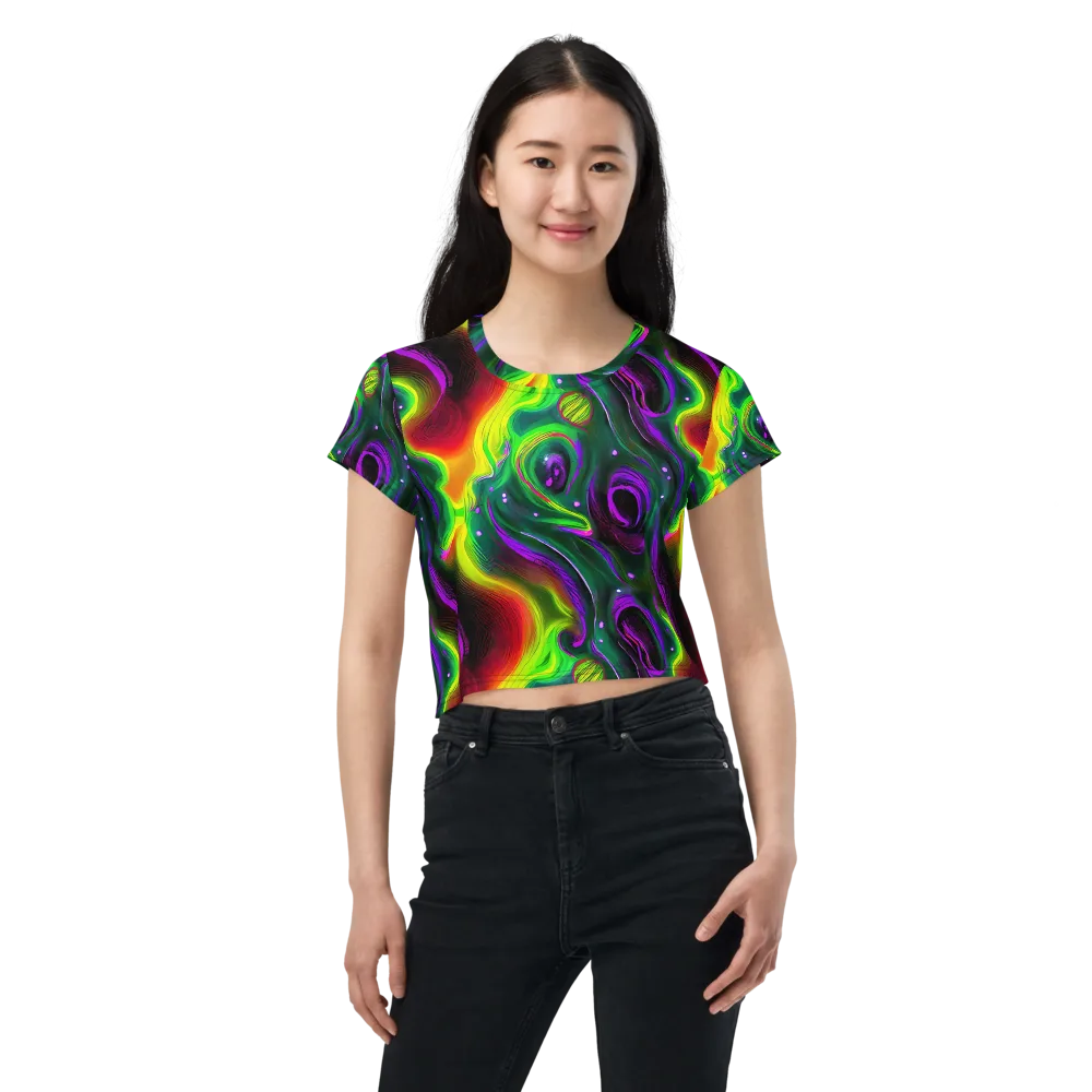 Ultraviolet Lava on Crop Tee — Front