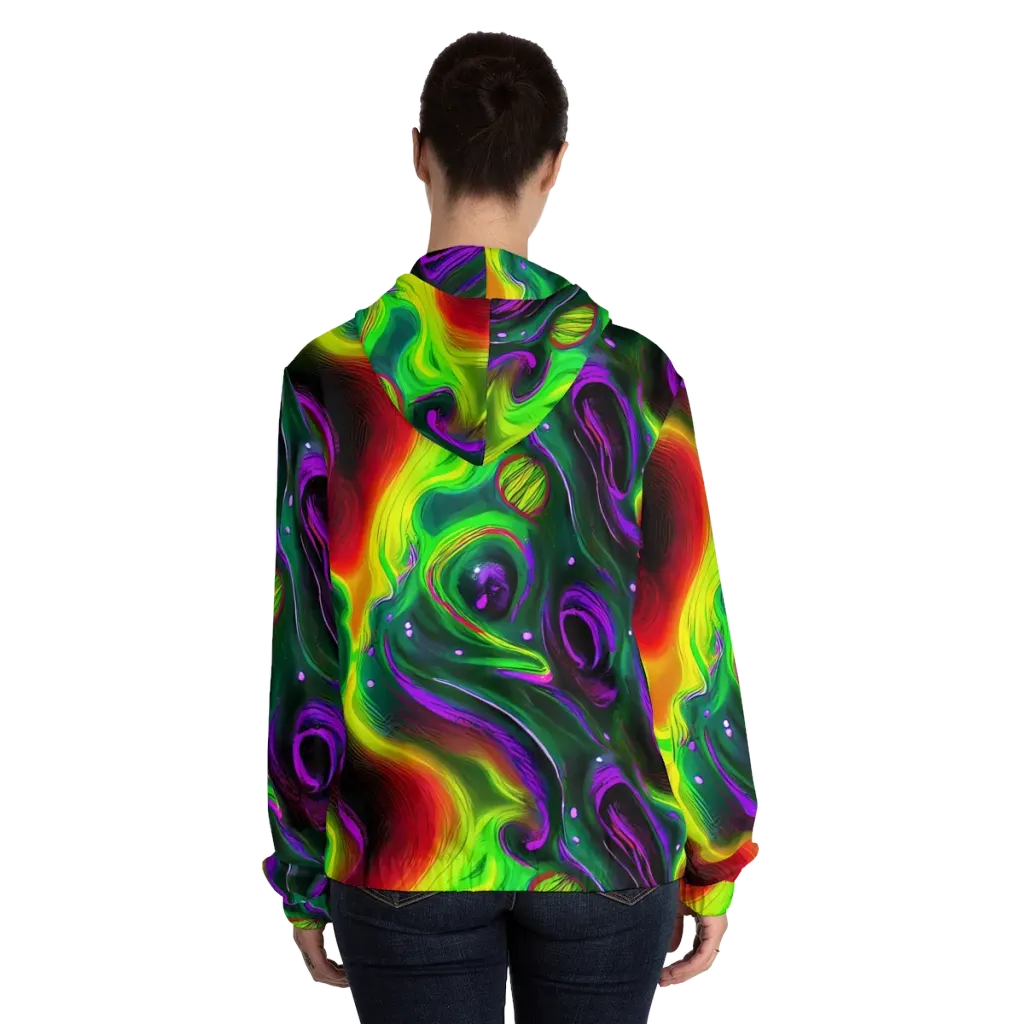 Ultraviolet Lava on Women's Full-Zip Hoodie — Back On Person