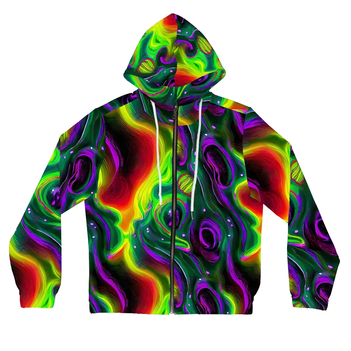 Ultraviolet Lava on Women's Full-Zip Hoodie — Front