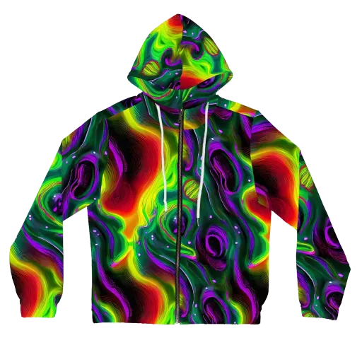 Ultraviolet Lava on a Women's Full-Zip Hoodie