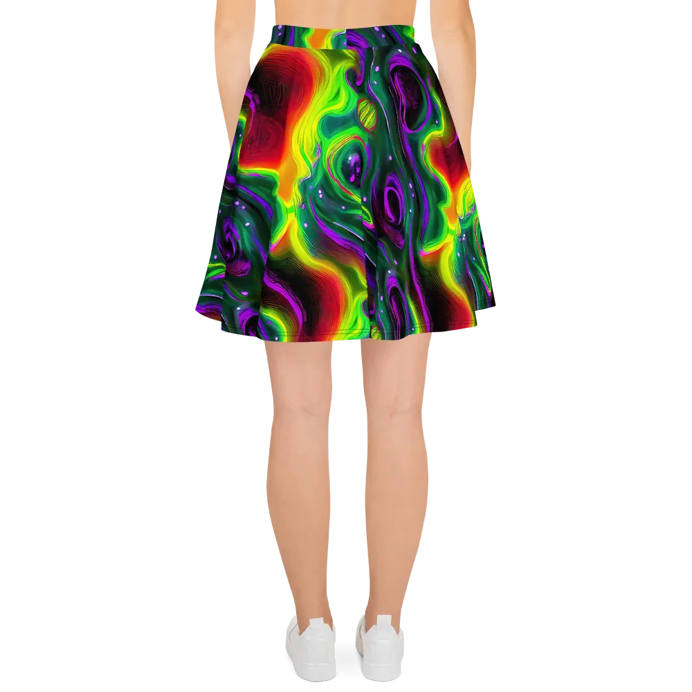 Ultraviolet Lava on Skater Skirt — Back