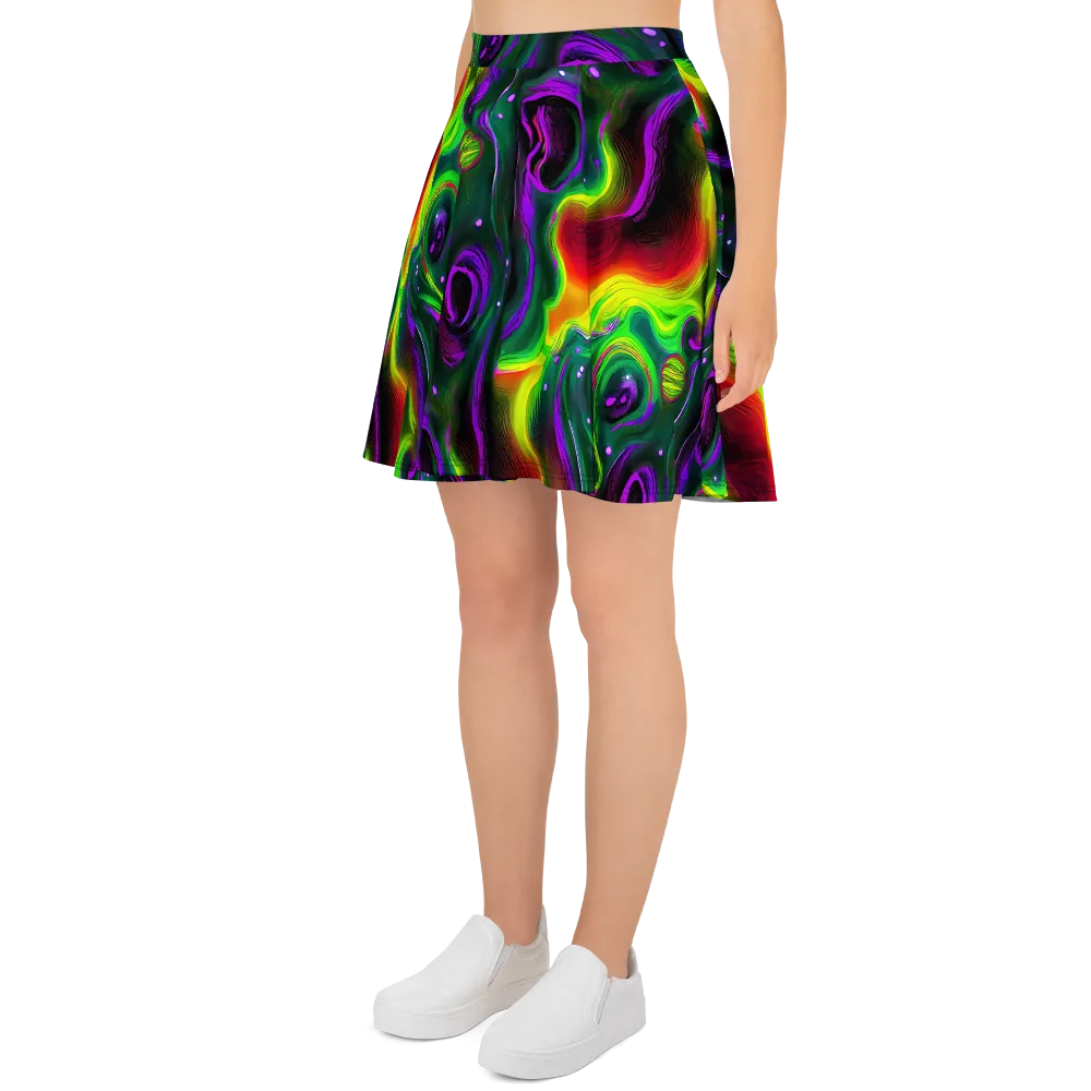 Ultraviolet Lava on Skater Skirt — Left