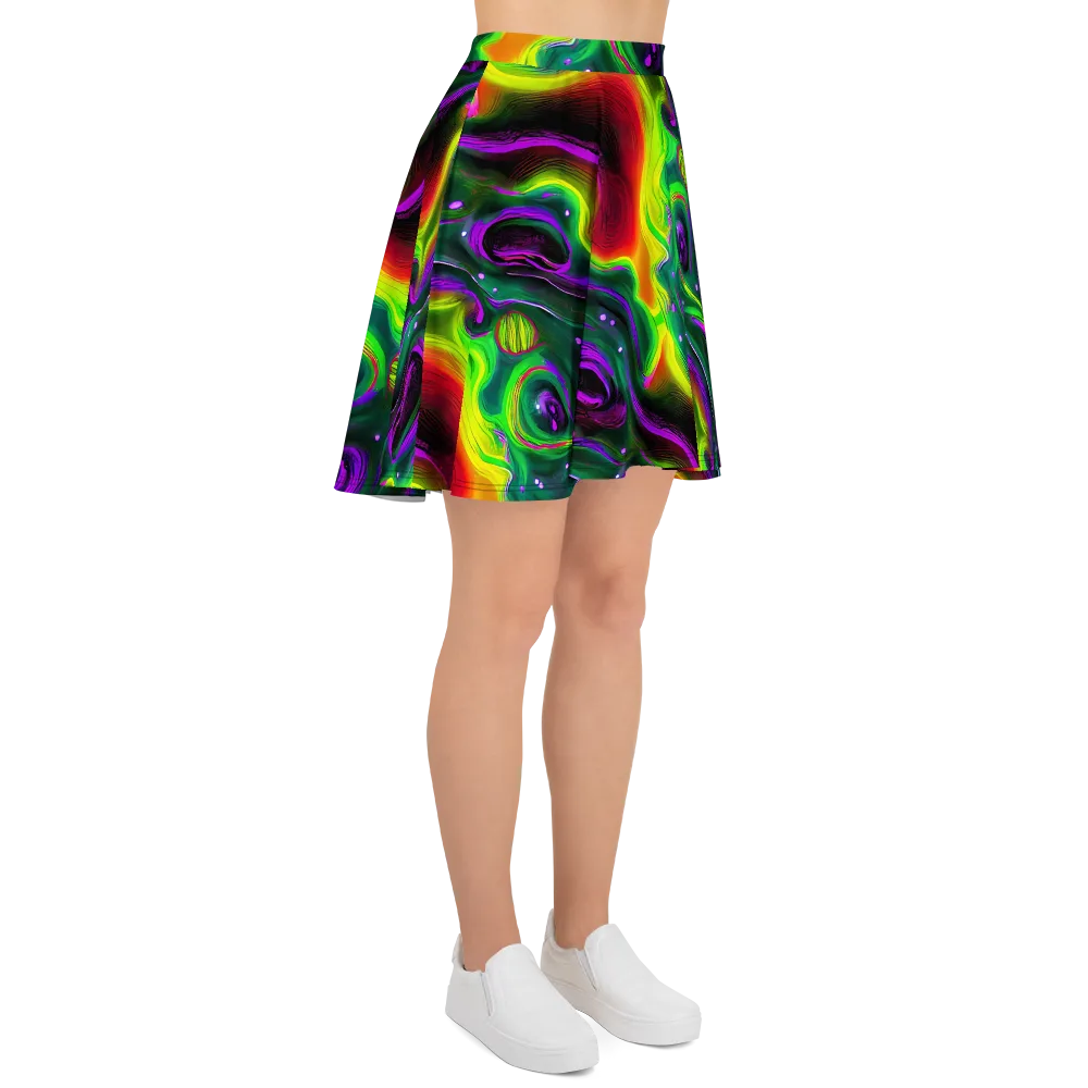 Ultraviolet Lava on Skater Skirt — Right
