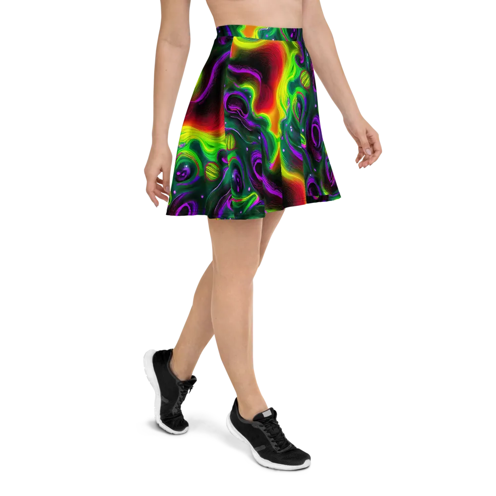 Ultraviolet Lava on Skater Skirt — Right