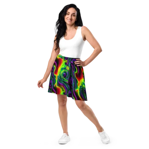 Ultraviolet Lava on a Skater Skirt