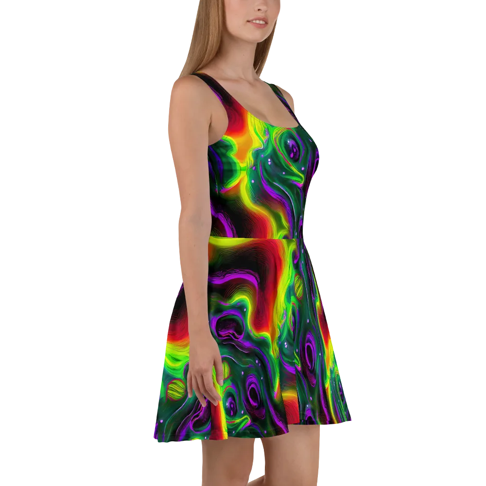 Ultraviolet Lava on Skater Dress — Right