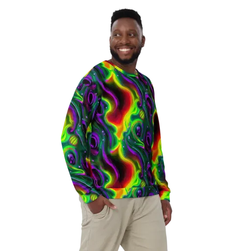 Ultraviolet Lava on a Sweatshirt