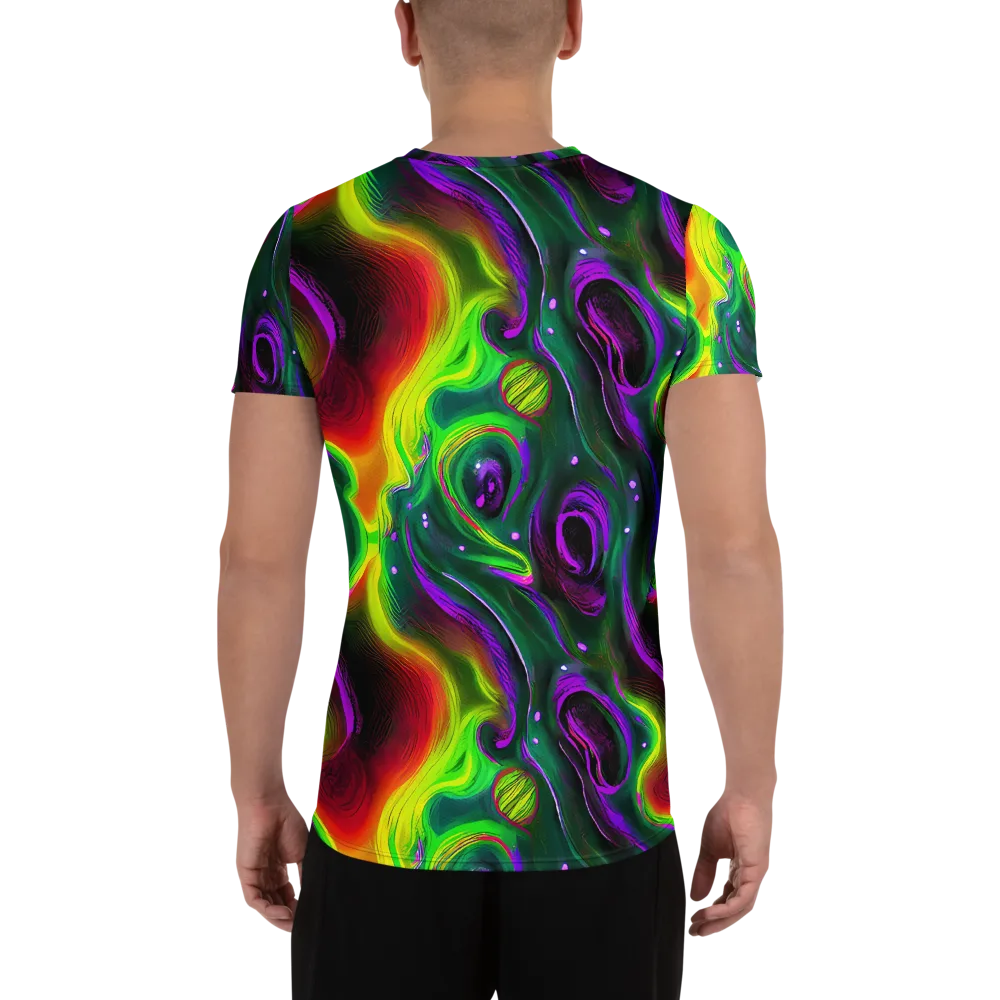 Ultraviolet Lava on Men's Athletic T-Shirt — Back