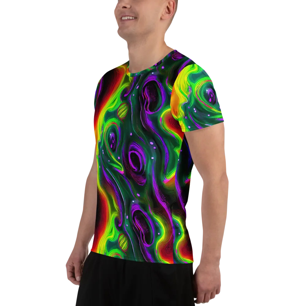 Ultraviolet Lava on Men's Athletic T-Shirt — Left
