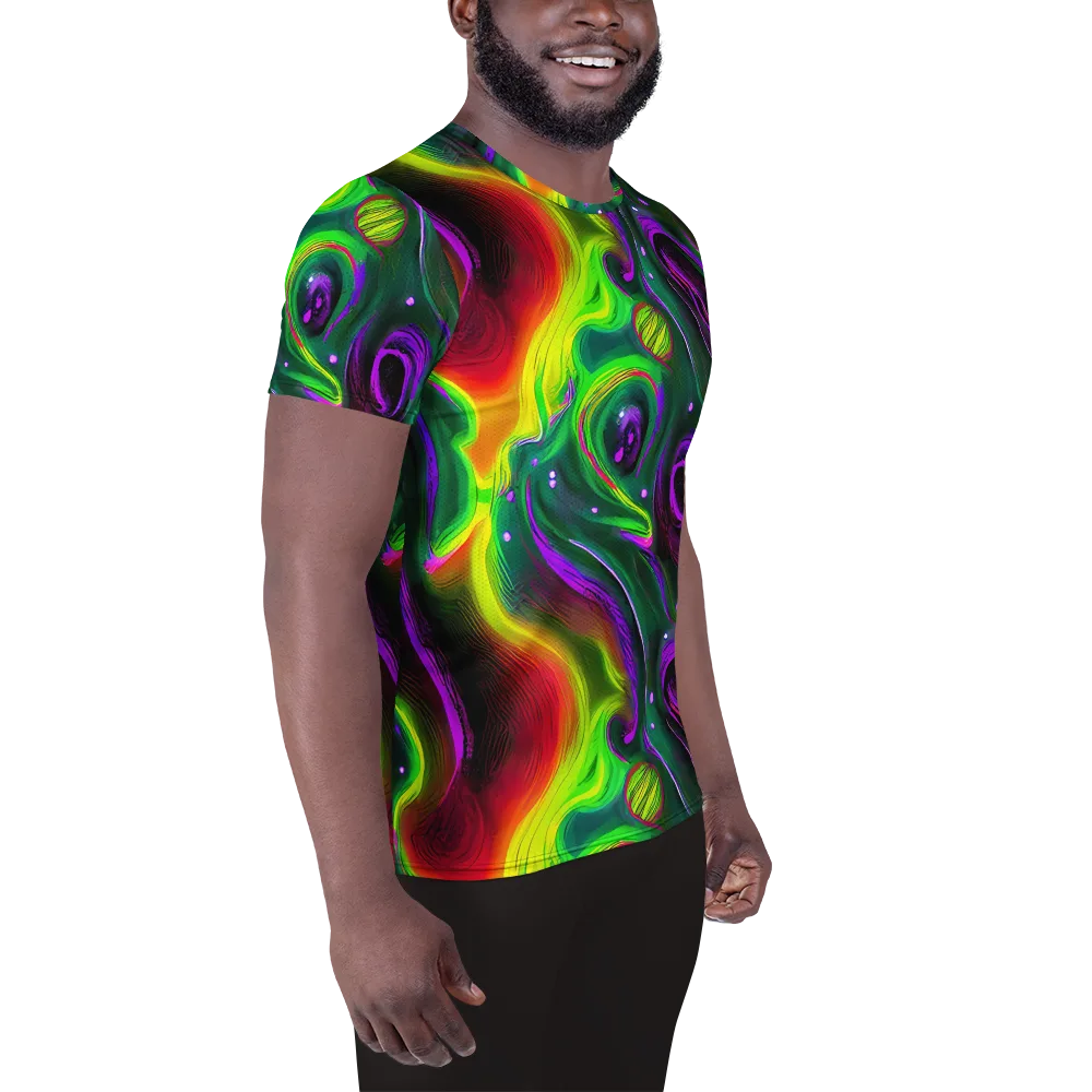 Ultraviolet Lava on Men's Athletic T-Shirt — Right
