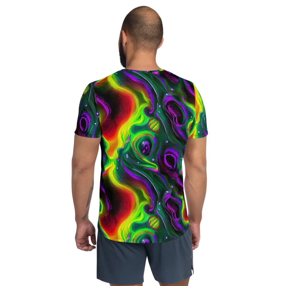 Ultraviolet Lava on Men's Athletic T-Shirt — Back