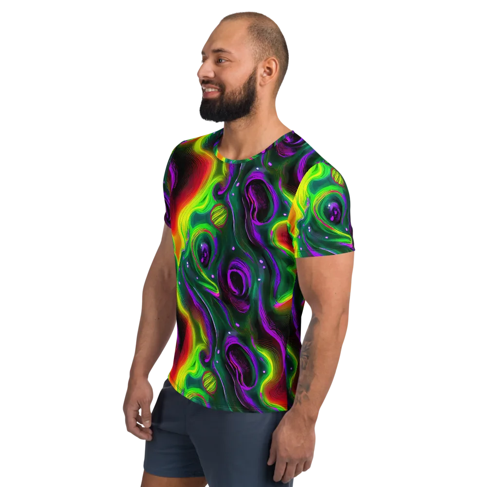 Ultraviolet Lava on Men's Athletic T-Shirt — Left