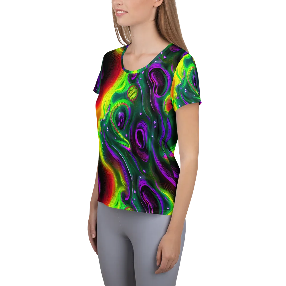 Ultraviolet Lava on Women's Athletic T-Shirt — Left