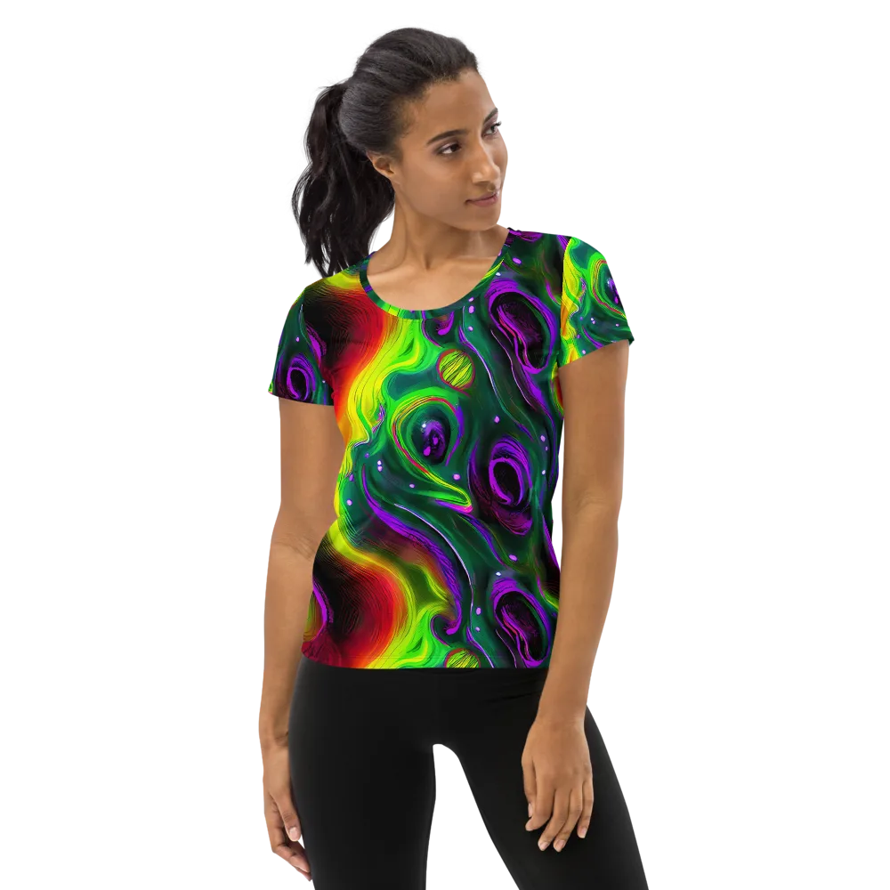 Ultraviolet Lava on Women's Athletic T-Shirt — Front