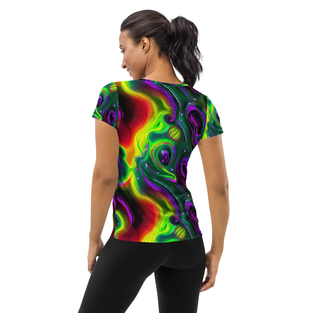 Ultraviolet Lava on Women's Athletic T-Shirt — Back