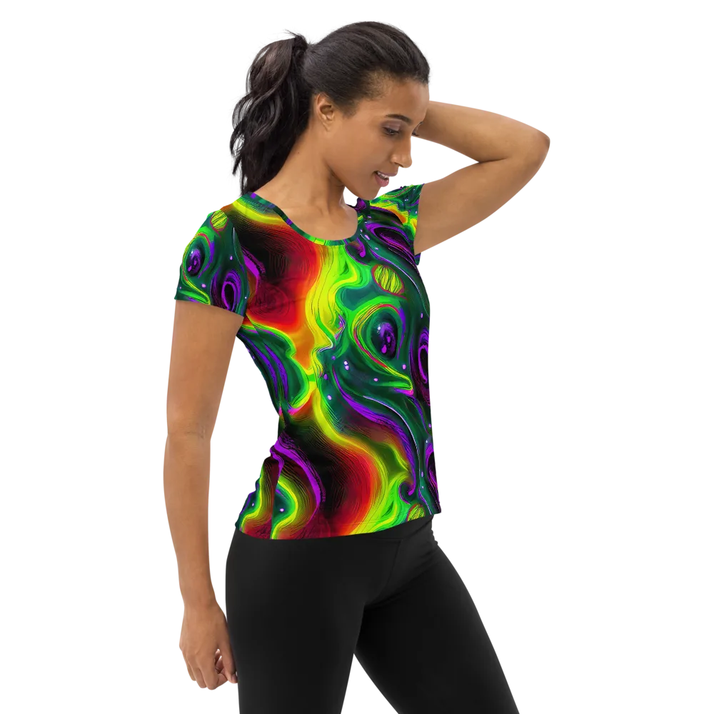 Ultraviolet Lava on Women's Athletic T-Shirt — Right