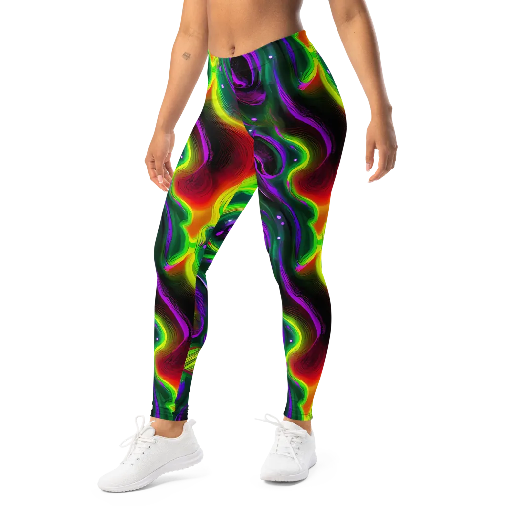 Ultraviolet Lava on Leggings — Left Front