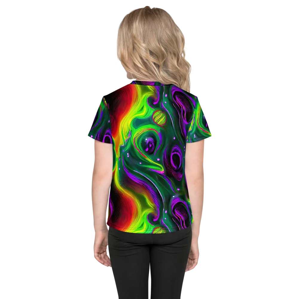 Ultraviolet Lava on Kids Crew Neck T-Shirt — Back