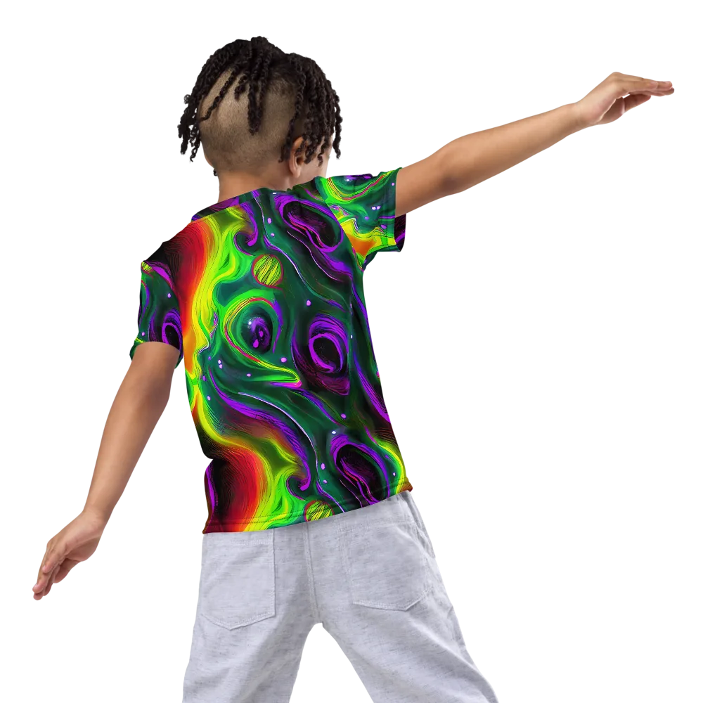 Ultraviolet Lava on Kids Crew Neck T-Shirt — Back
