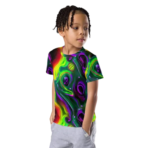 Ultraviolet Lava on a Kids Crew Neck T-Shirt