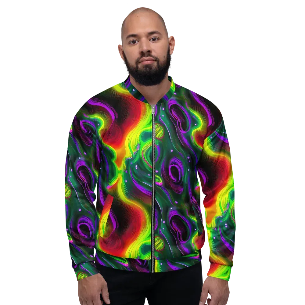 Ultraviolet Lava on Bomber Jacket — Front