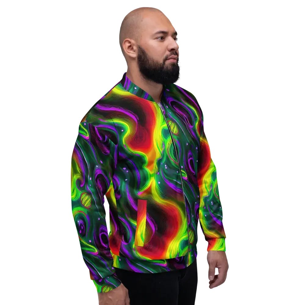 Ultraviolet Lava on Bomber Jacket — Right