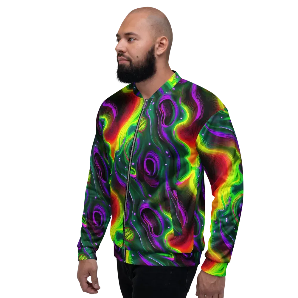 Ultraviolet Lava on Bomber Jacket — Left