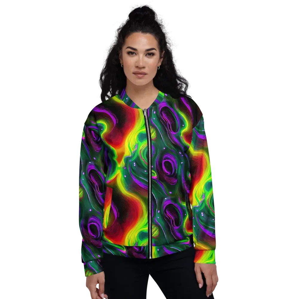 Ultraviolet Lava on Bomber Jacket — Front