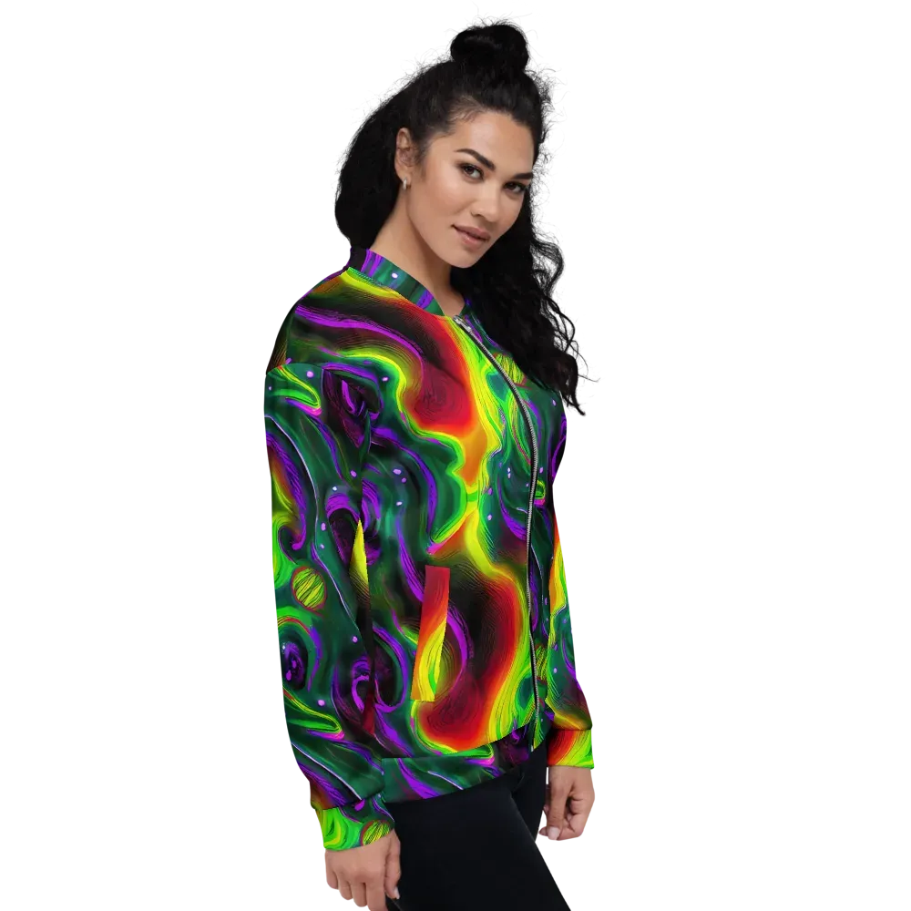 Ultraviolet Lava on Bomber Jacket — Right