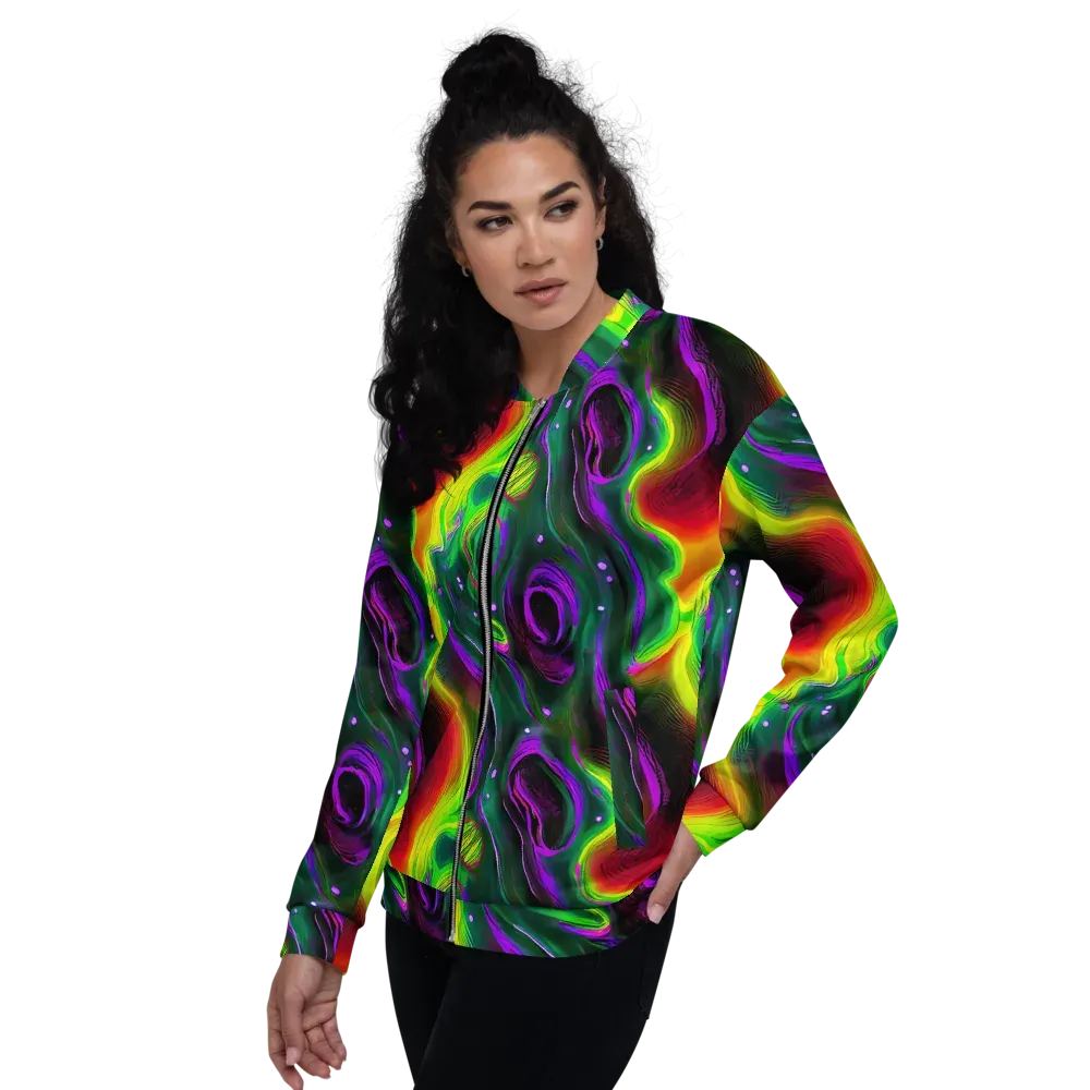 Ultraviolet Lava on Bomber Jacket — Left